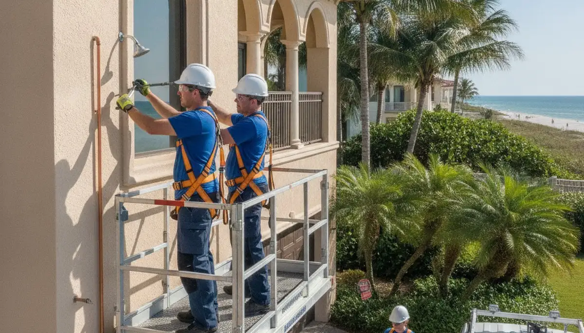Clearwater FL plumber repairing a residential pipe for plumbing repair service