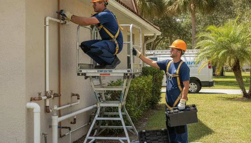 Clearwater, FL plumbing repair service truck for residential leak and drain repairs