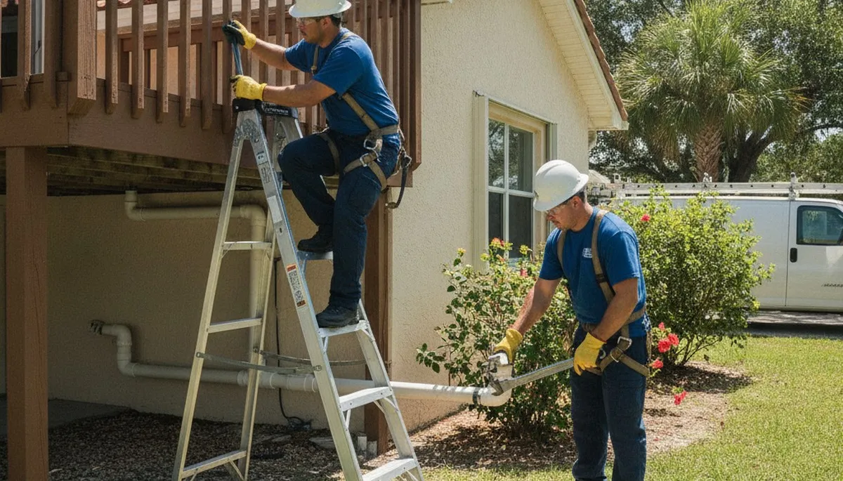 Clearwater, FL plumber repairing a residential pipe for plumbing repair service