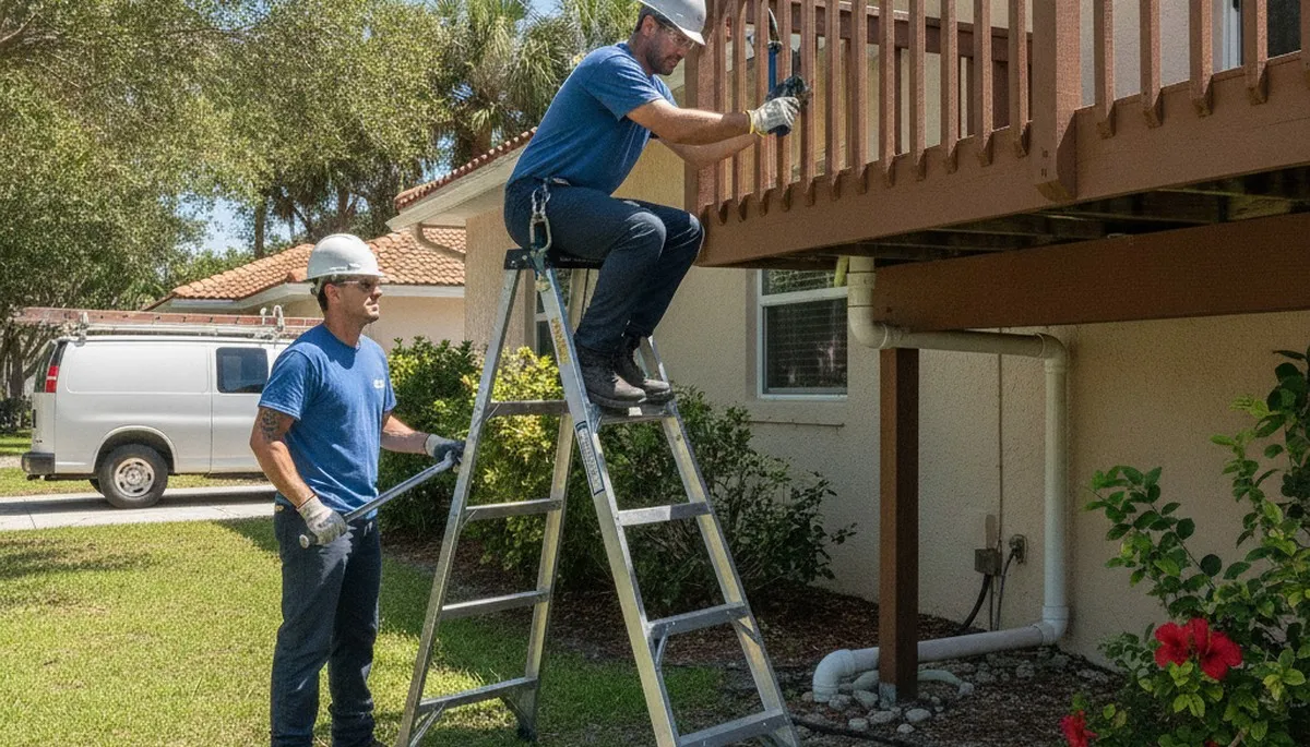 Plumber repairing sink leak in Clearwater, FL for a plumbing repair service