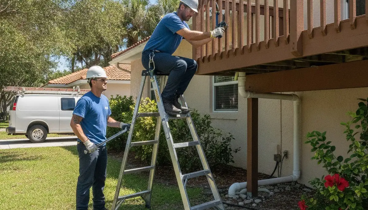 Plumber repairing sink leak in Clearwater, FL for a plumbing repair service