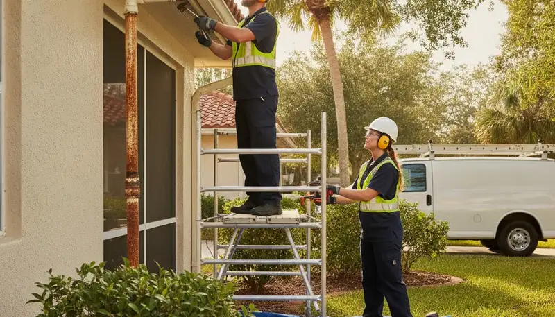 Plumber repairing a leak in Clearwater, FL for plumbingclearwaterfl-new.com
