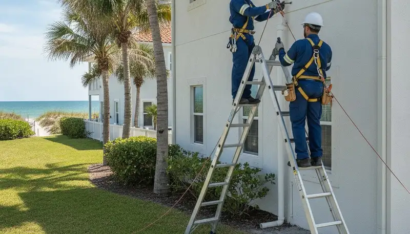 Clearwater, FL plumber repairing a pipe for residential plumbing service