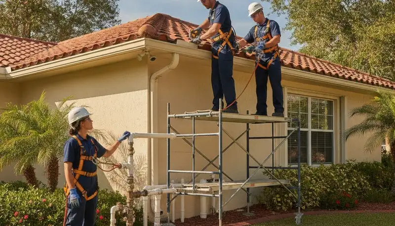 Clearwater FL plumber repairing a pipe for residential plumbing service