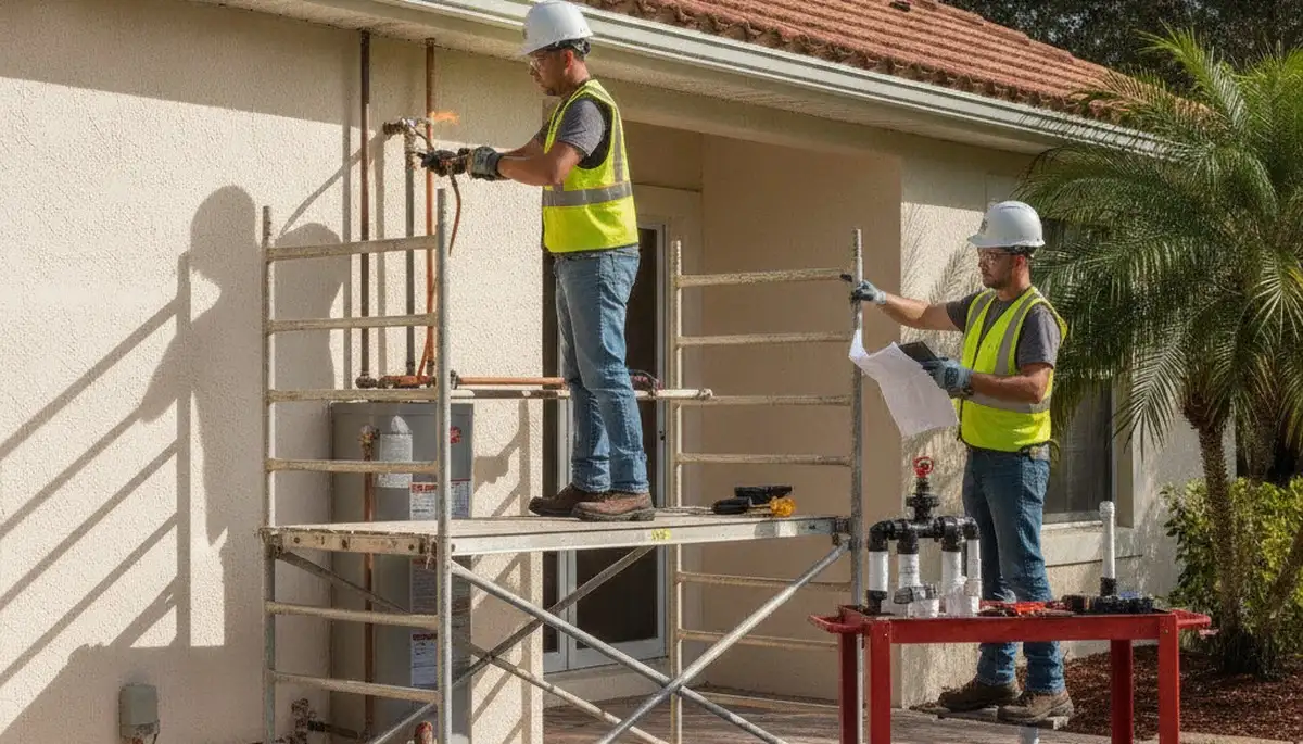 Plumber servicing a Clearwater, FL home for plumbing repair and leak repair services