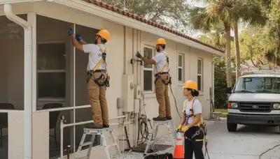 Clearwater FL plumber repairing a residential pipe for plumbing service
