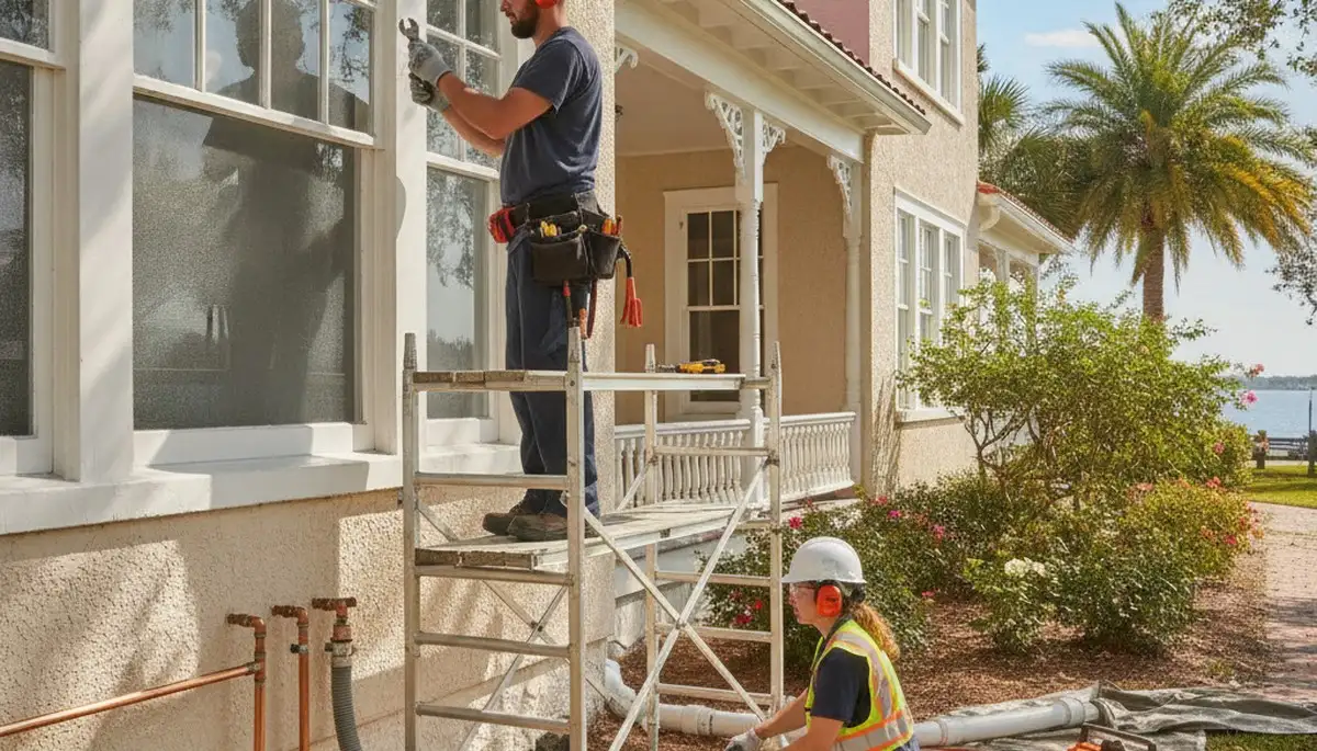 Plumber repairing a pipe in Clearwater, FL for residential plumbing service