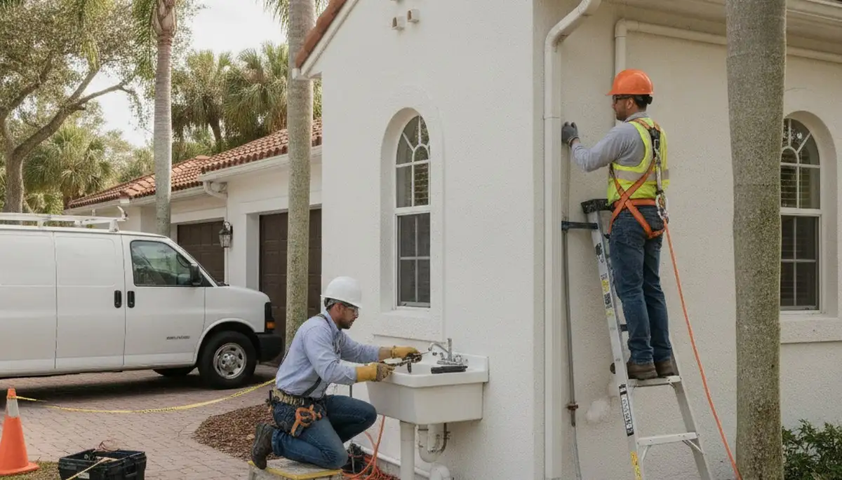 Plumber repairing a pipe in Clearwater, FL for local plumbing repair service