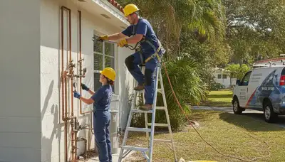 Plumber repairing a leak in Clearwater, FL for plumbing repair service