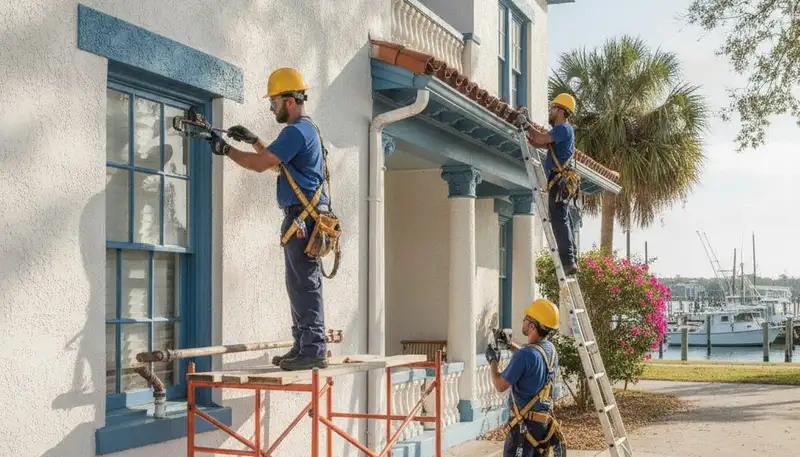 Plumber repairing a pipe in Clearwater, FL for fast plumbing service