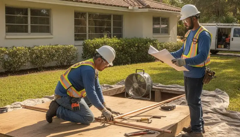 Plumber repairing a leak in Clearwater, FL for plumbingclearwaterfl-new.com service area customers