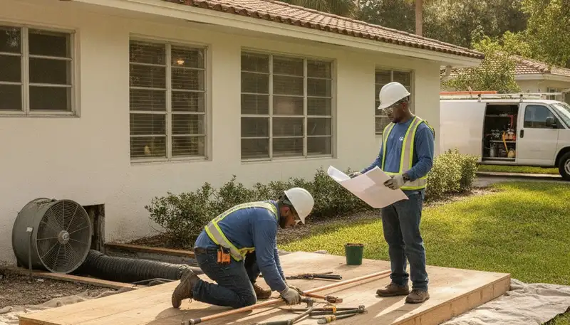 Clearwater, FL plumber repairing a sink pipe for residential plumbing service