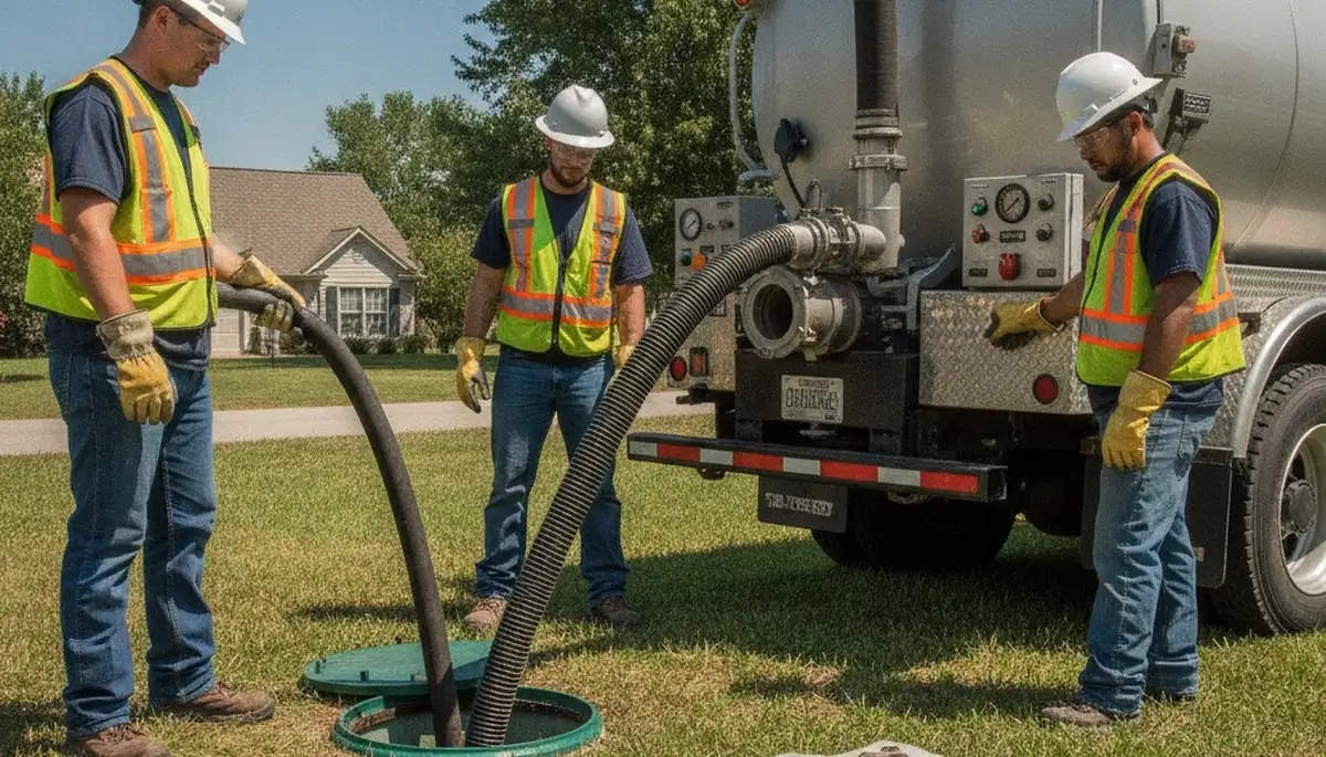Septic pumping service in Clearwater, FL for a residential plumbing system maintenance visit