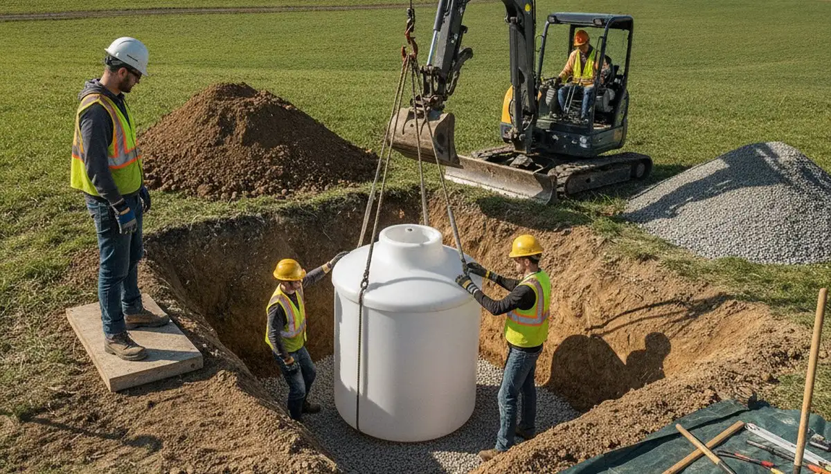 Septic tank installation service in Clearwater, FL by On Call Plumbers for local homes