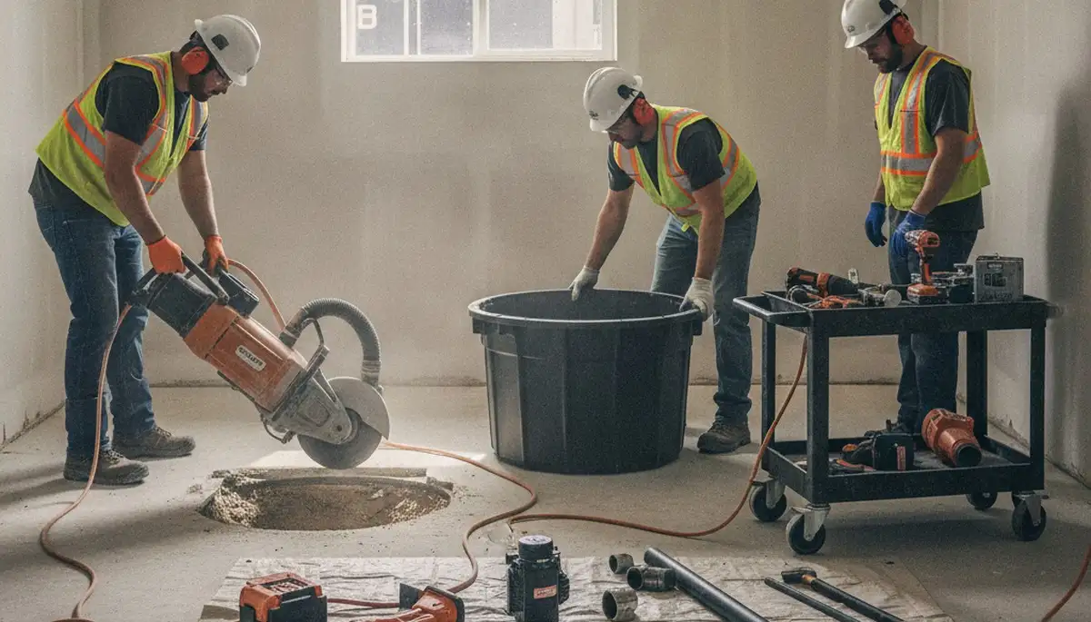 Sump pump installation for Clearwater, FL home to prevent flooding and protect the basement