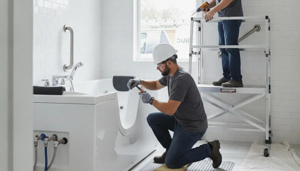 Walk-in tub installation by Clearwater, FL plumbers for safer, accessible bathing