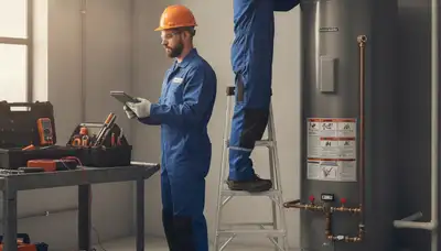Water heater repair technician servicing a Clearwater, FL home for On Call Plumbers
